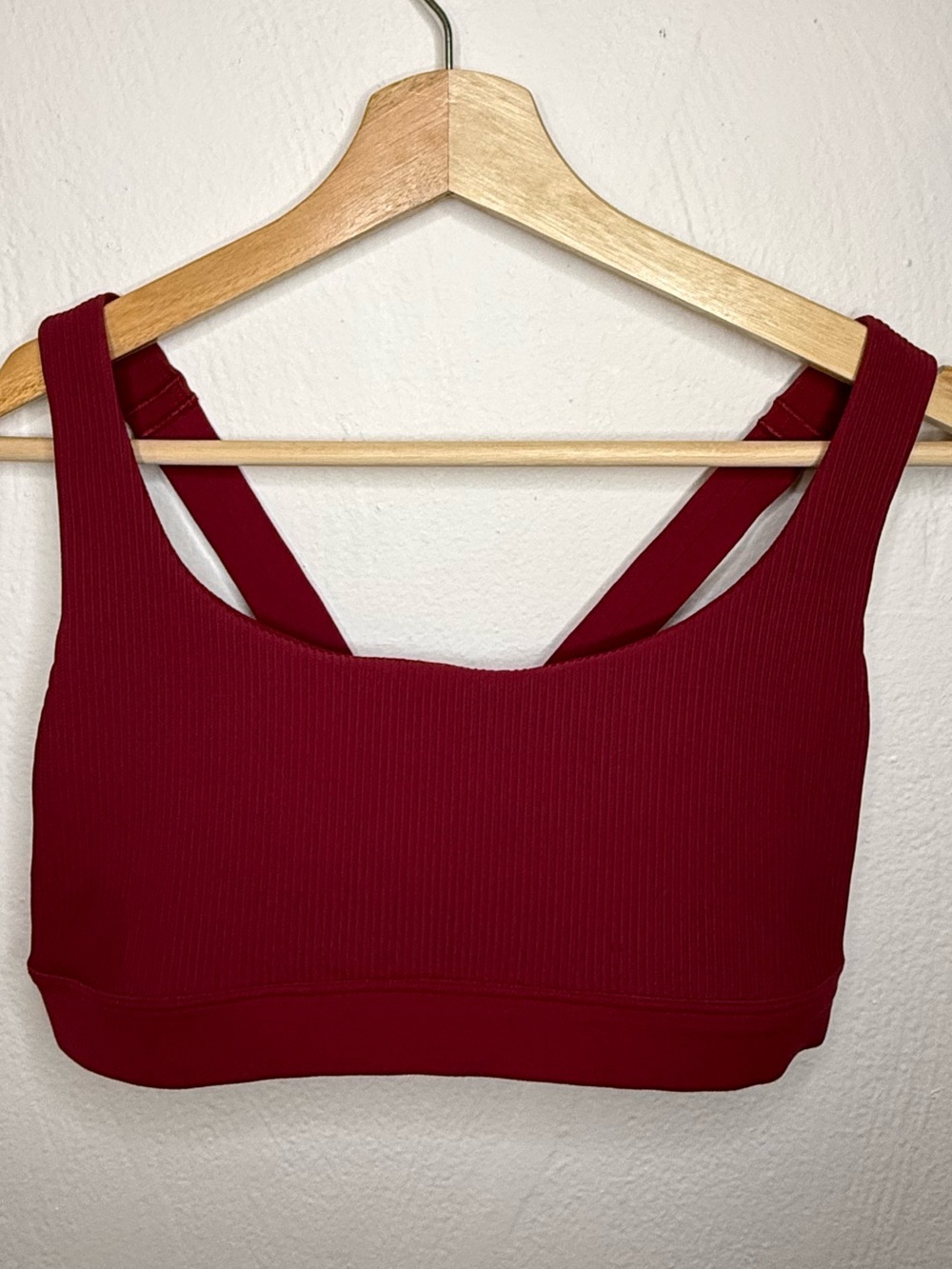 Athleta Ribbed Scoop Sports Bra - Deep Wine Red